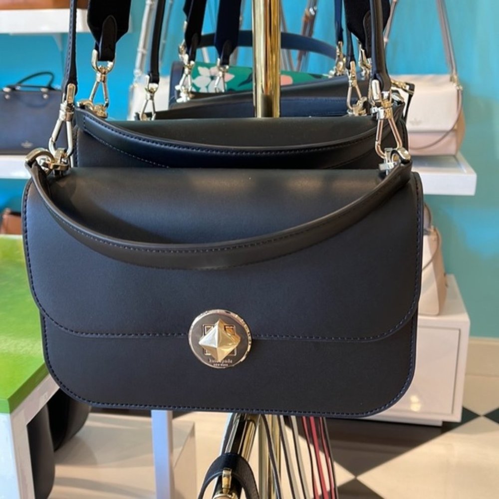 Kate Spade Flap Crossbody Smooth Leather Black - Picture 5 of 16